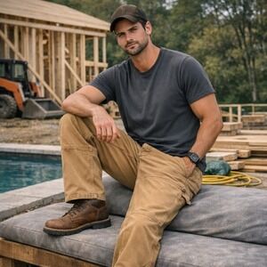 VintagCarhartt B01BRN Mens‎ 40x34 Brown Dunk Canvas Work Dungarees USA Made